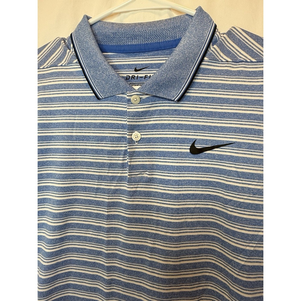 Nike Vapor Blue Stripe Performance Golf Polo Shirt Small TALL CK4744-402 NWOT